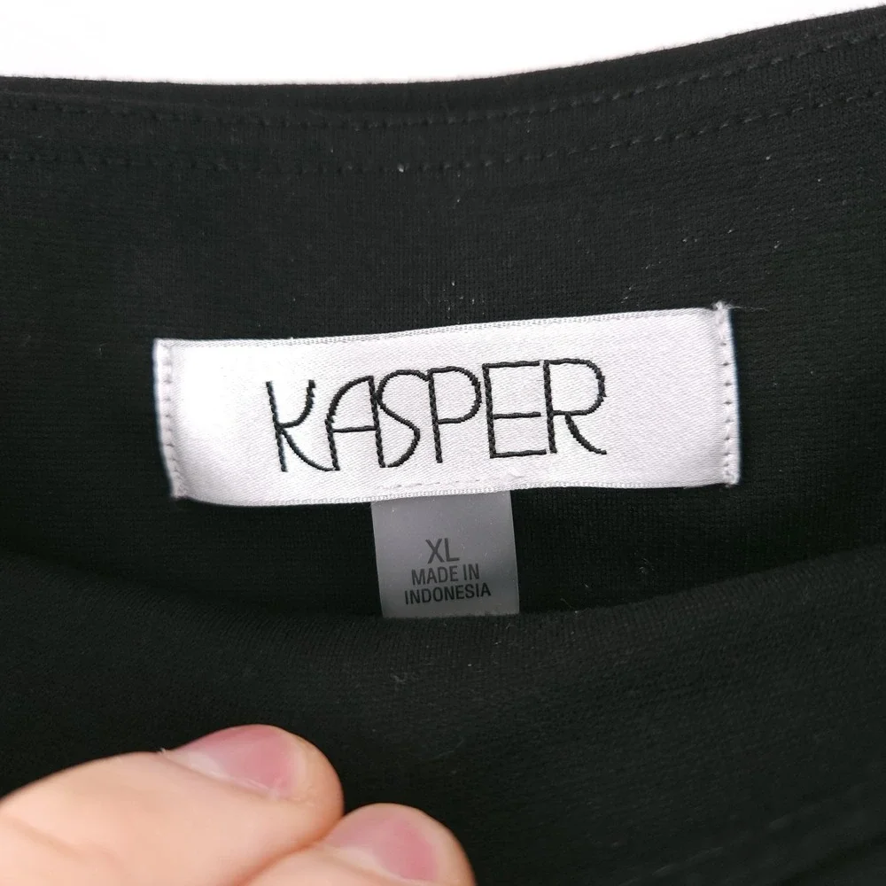 Kasper High Rise Pull On Boot Leg Dress Pant with Belt Black Womens XL NWT - Picture 5 of 11